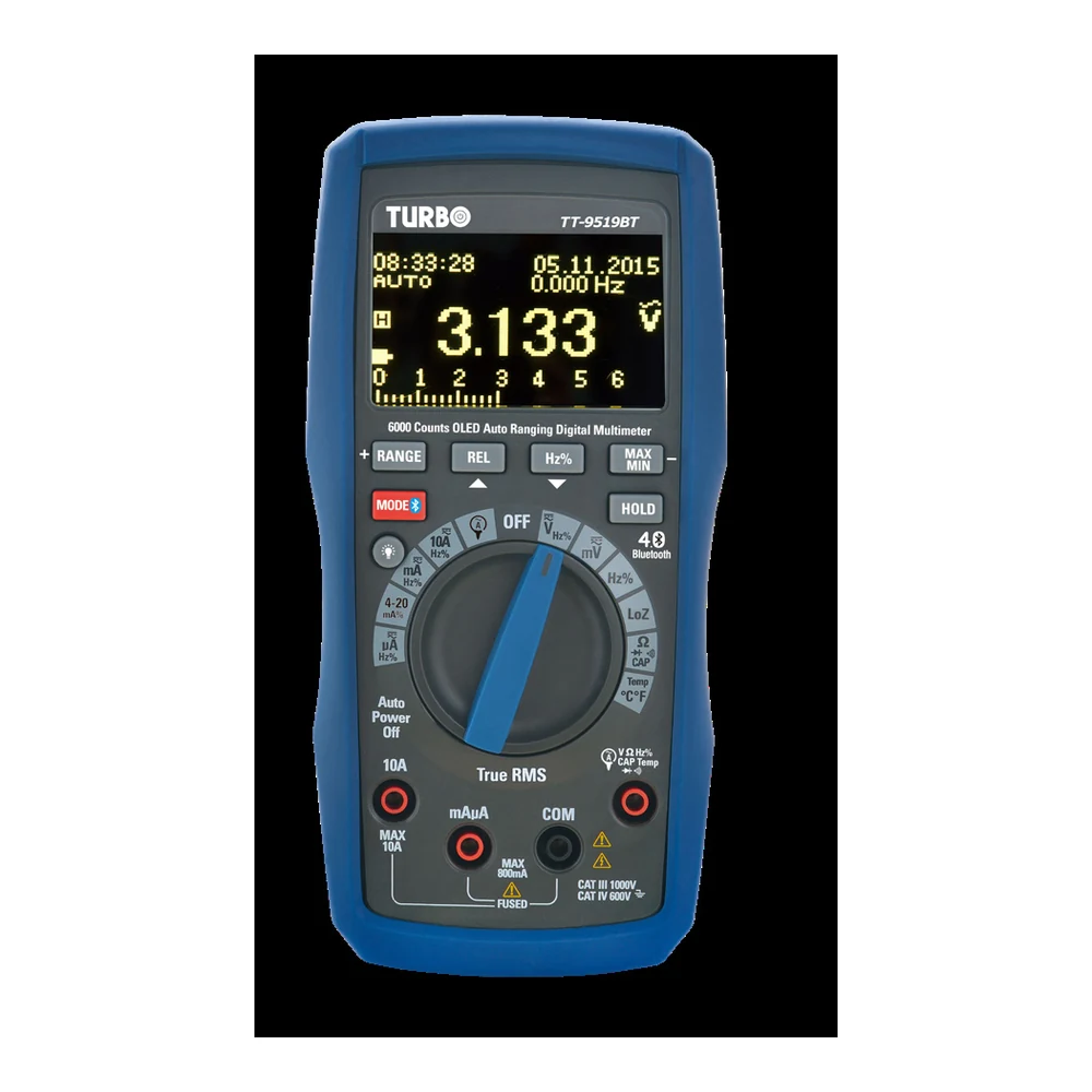 Turbotech TT9519BT- MULTIMÈTRE NUMÉRIQUE PROFESSIONNEL AVEC AFFICHAGE OLED