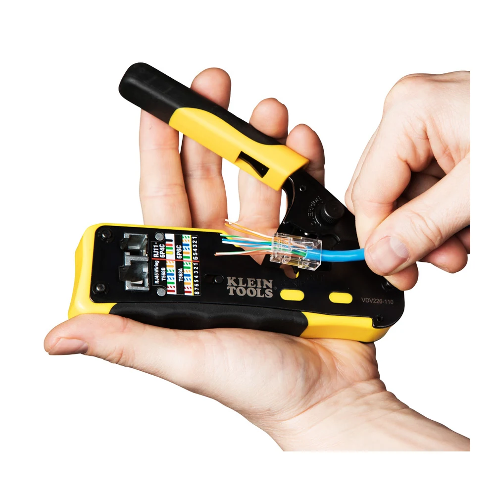 Klein Tools VDV226110- PINCE A SERTIR MODULAIRE COMPACTE AVEC CONNECTEURS PASS-THRU™