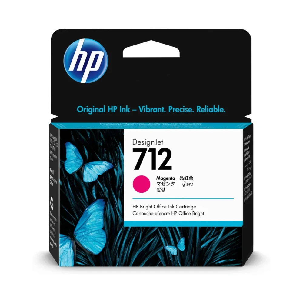 HP 712 Magenta- Cartouche d'encre HP d'origine (3ED68A)