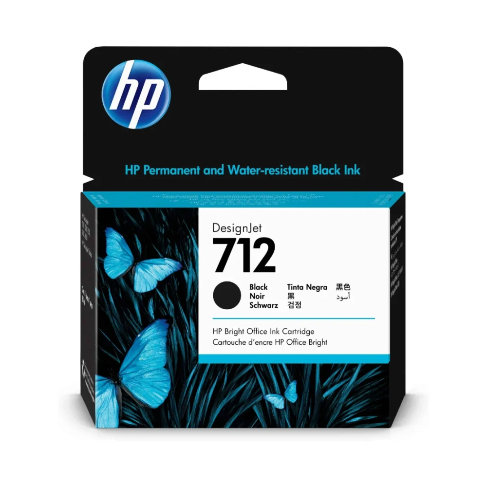 HP 712 Noir- Cartouche d'encre grande capacité HP d'origine (3ED71A)