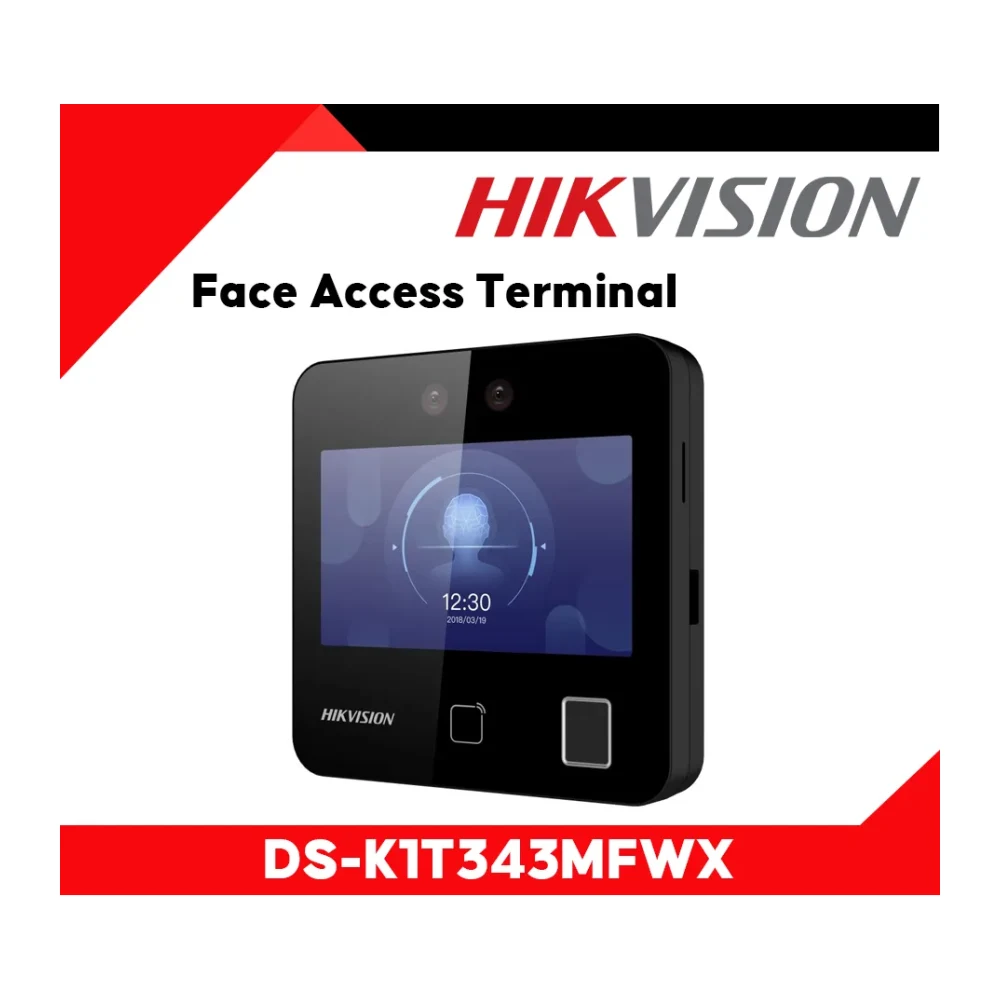 Terminal de Reconnaissance Faciale Hikvision DS-K1T343MFWX MinMoe Écran 4,3"