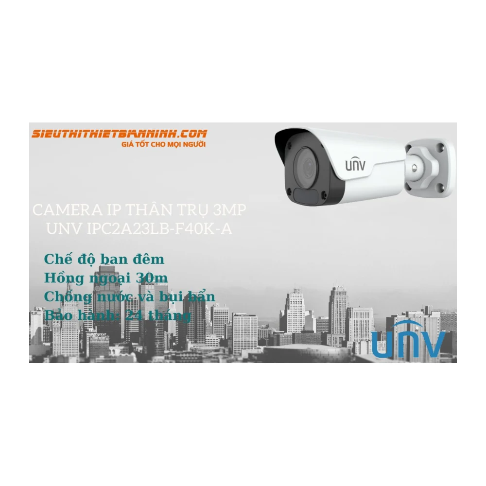 Caméra IP UNV IPC2124LB-SF40KM-G 4MP PoE MicroSD